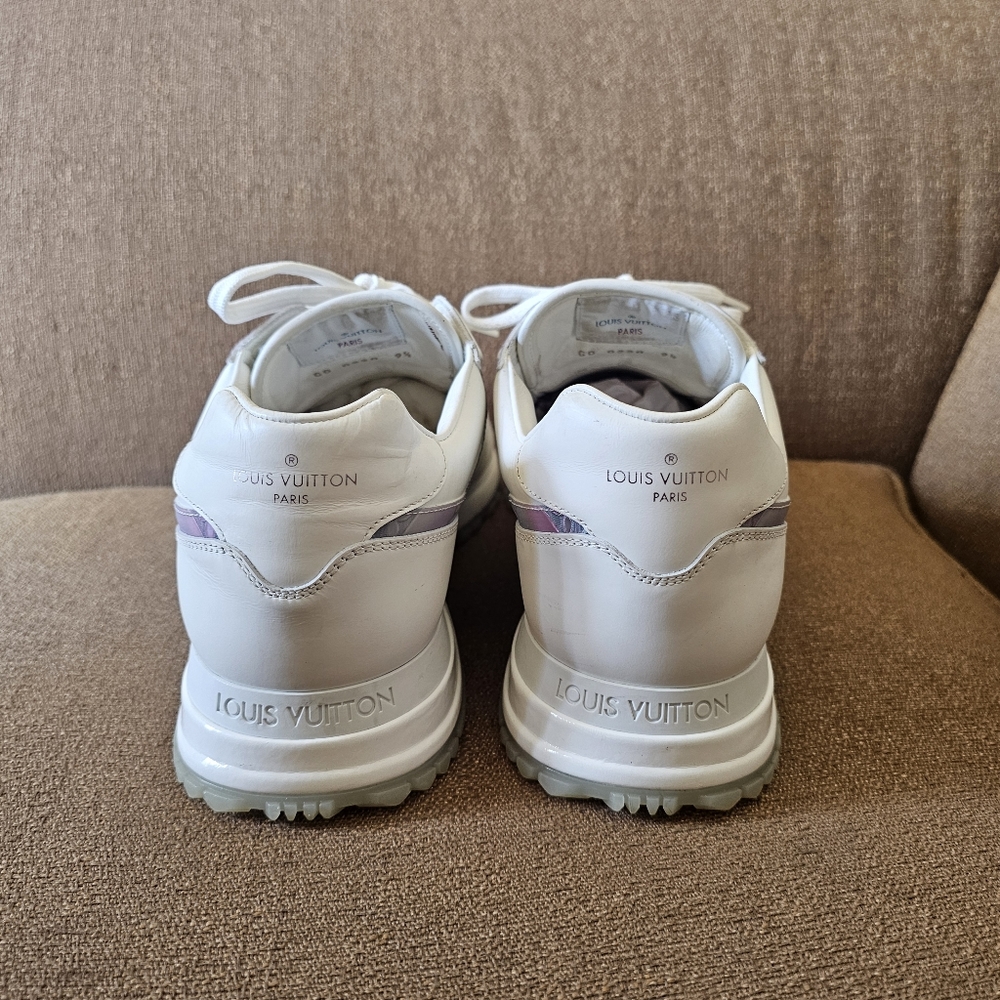 Louis Vuitton White/Iridescent Leather  & PVC Run Away Sneakers UK 9.5/US 10.5 - Picture 7 of 16